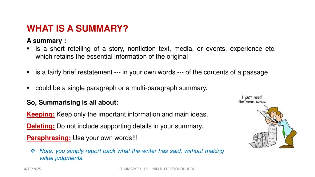 what is a summary