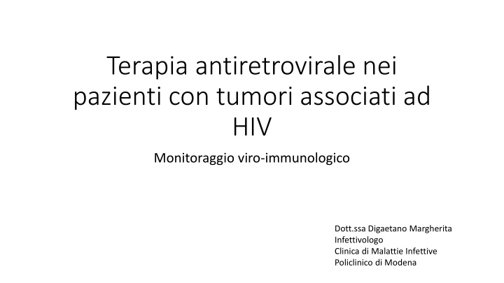 terapia antiretrovirale nei pazienti con tumori