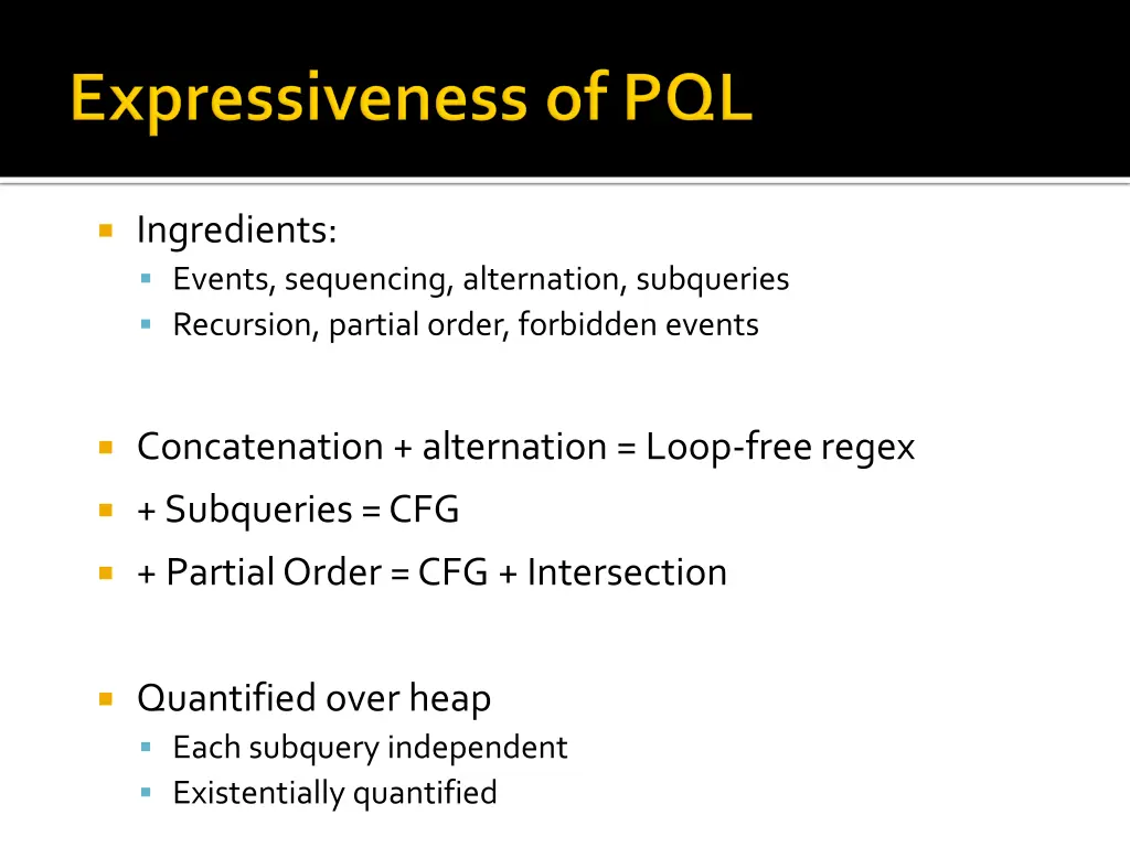 ingredients events sequencing alternation