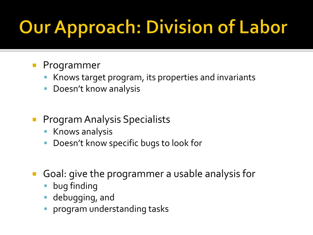programmer knows target program its properties