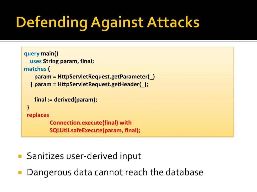 query main uses string param final matches param