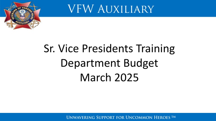 sr vice presidents training department budget