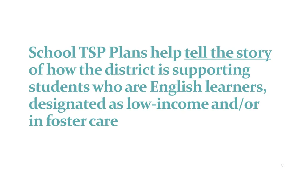 school tsp plans help tell the story