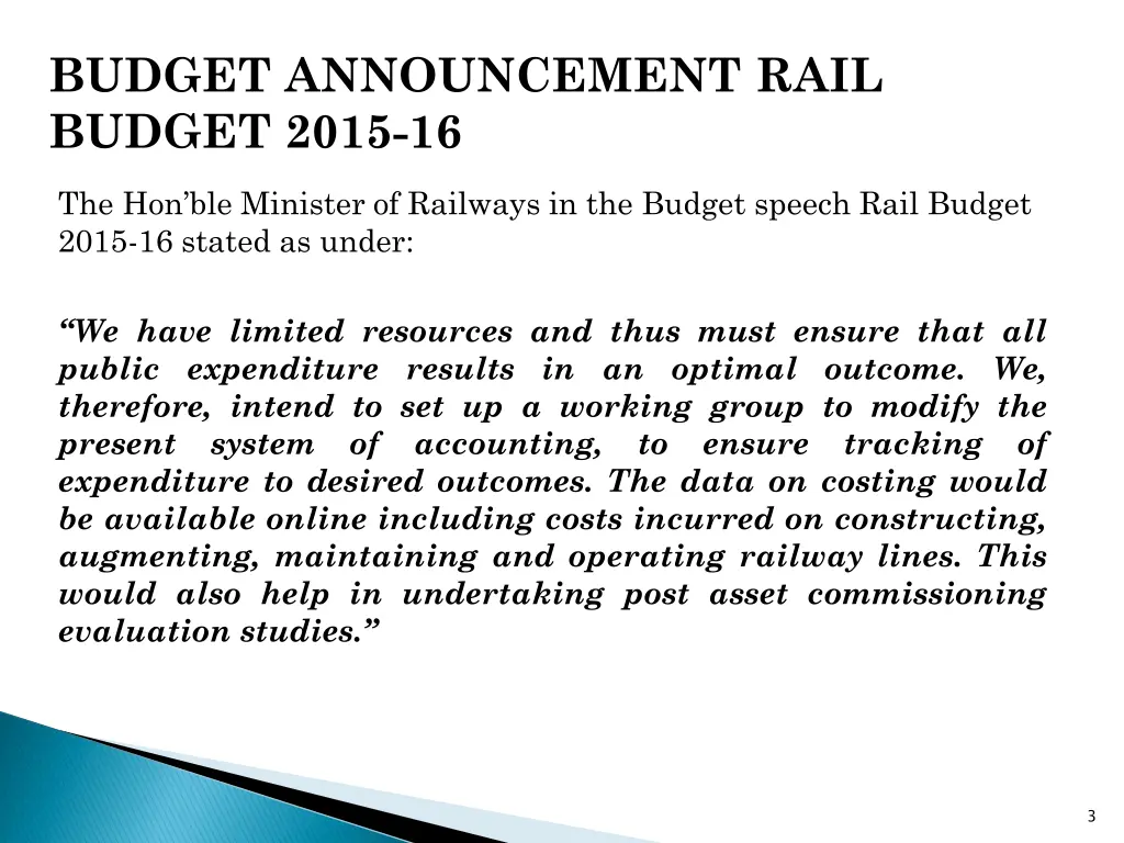 budget announcement rail budget 2015 16