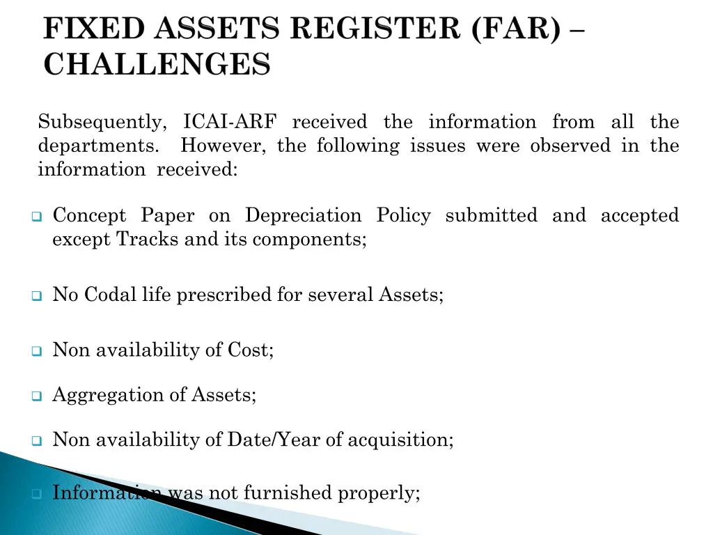 subsequently icai arf received the information
