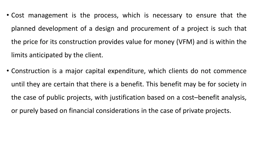 cost management is the process which is necessary