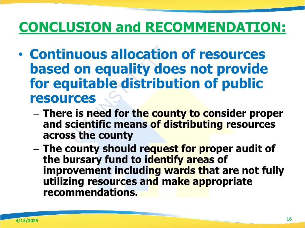 conclusion and recommendation