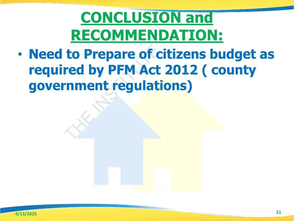 conclusion and recommendation need to prepare