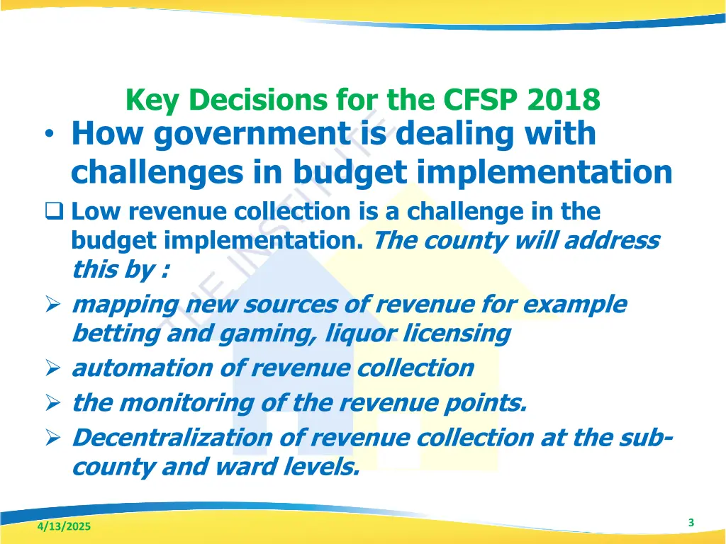 key decisions for the cfsp 2018 how government