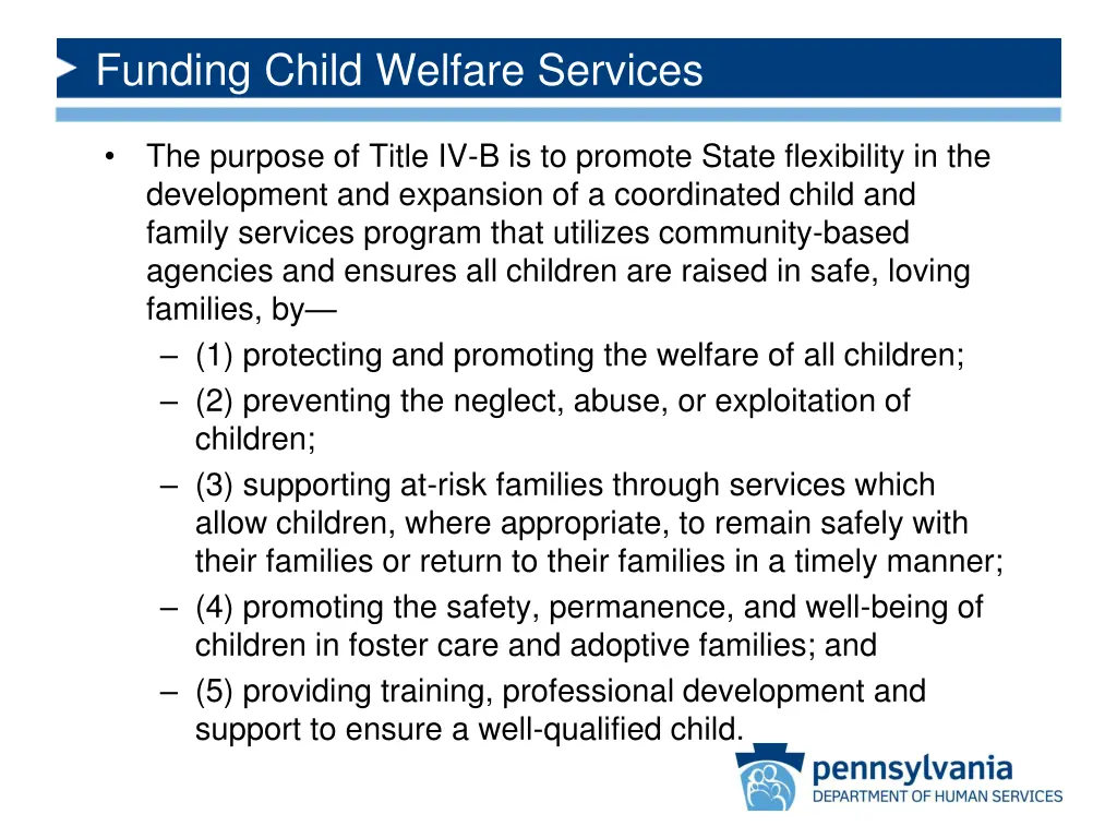 funding child welfare services