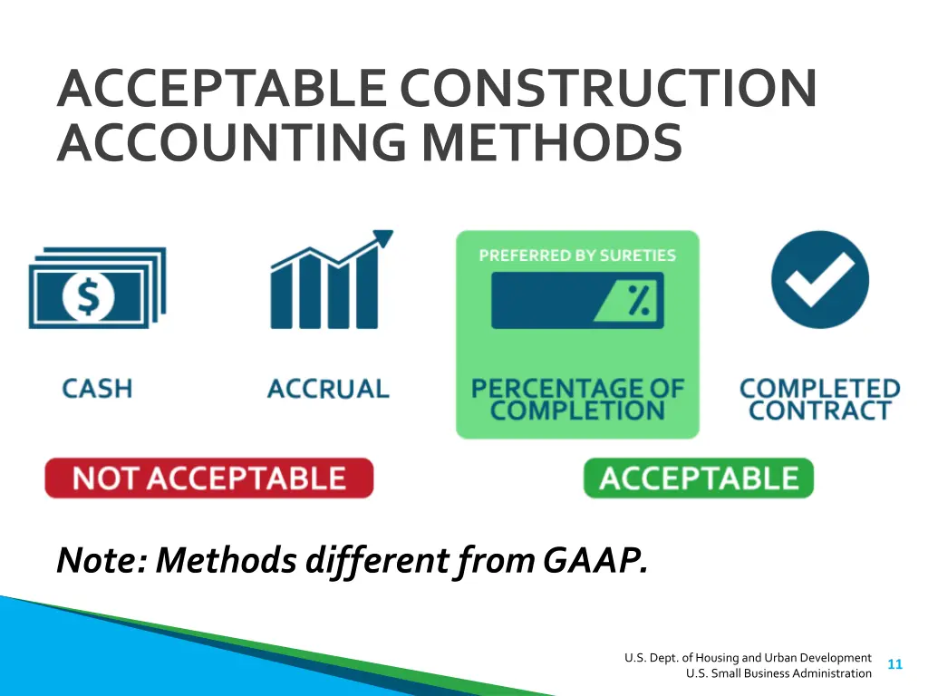 acceptable construction accounting methods