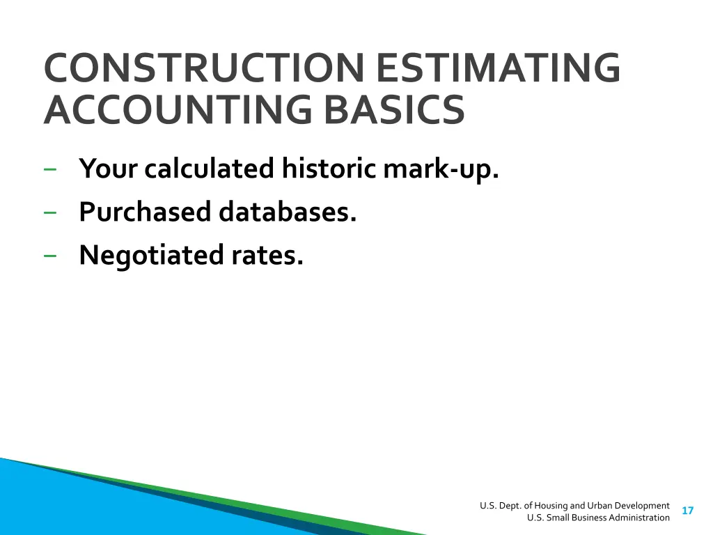 construction estimating accounting basics