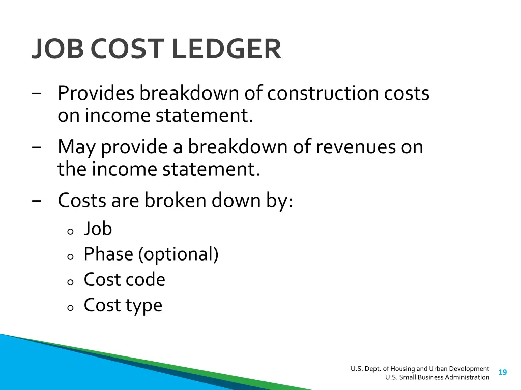 job cost ledger