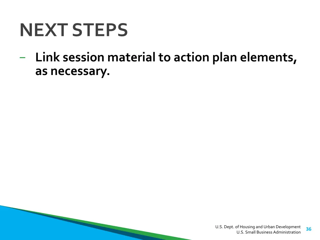 next steps