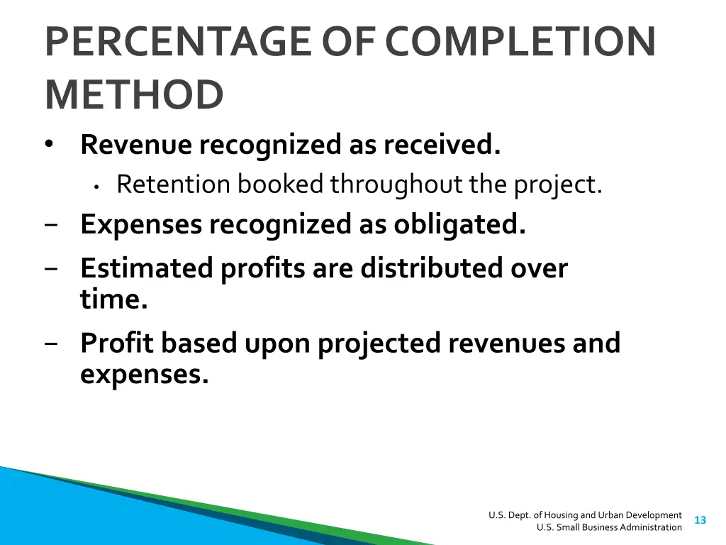 percentage of completion method revenue
