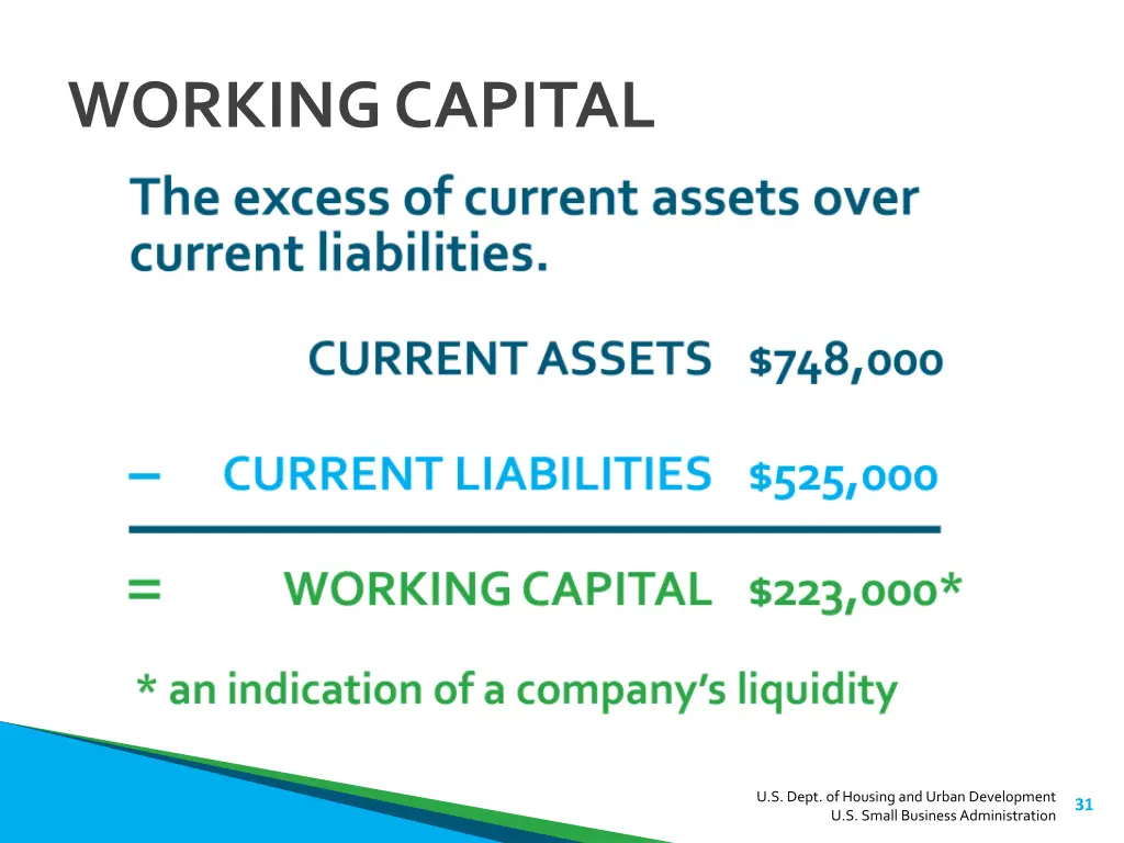 working capital