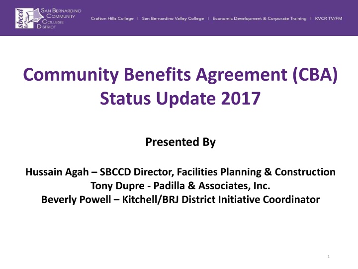 community benefits agreement cba status update
