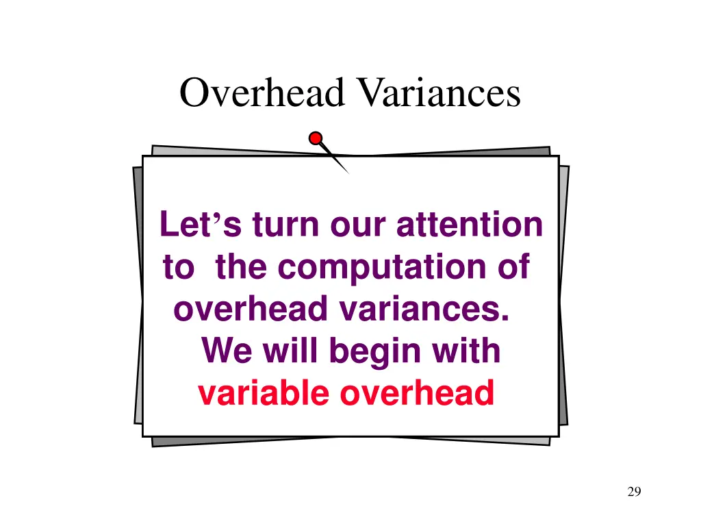 overhead variances