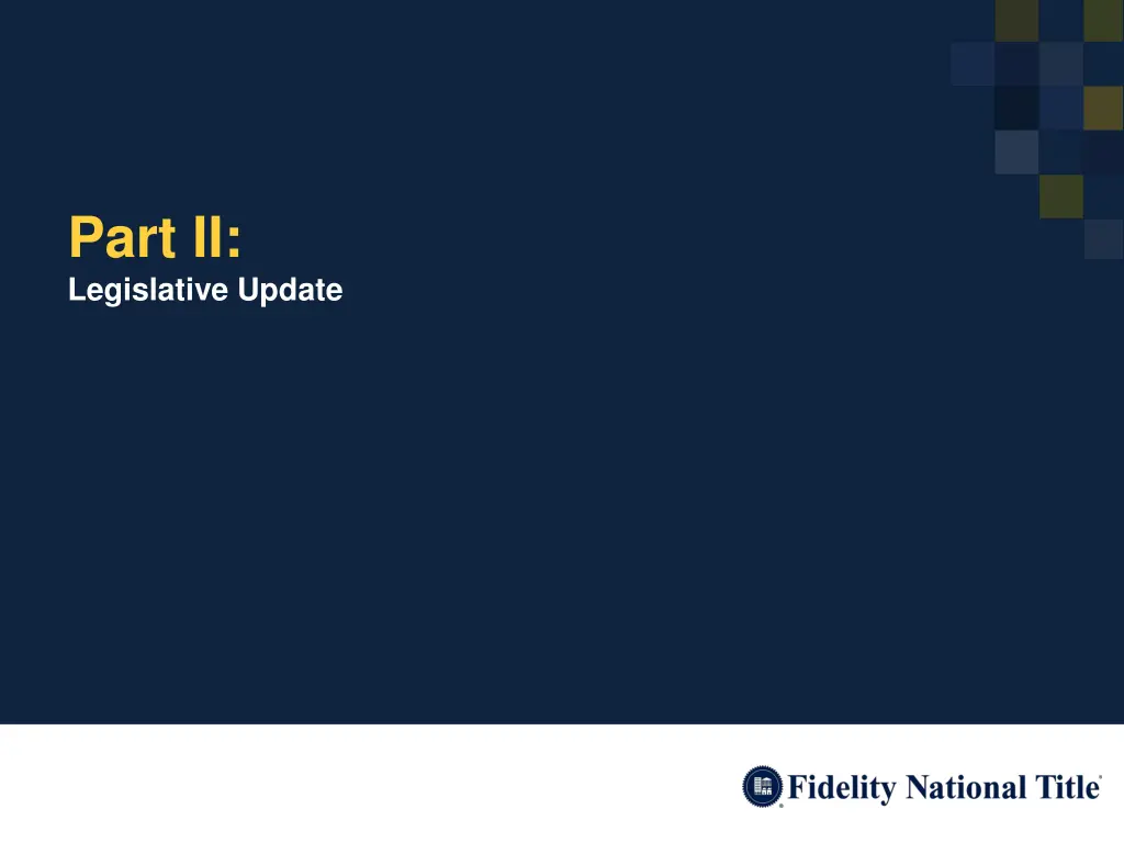 part ii legislative update
