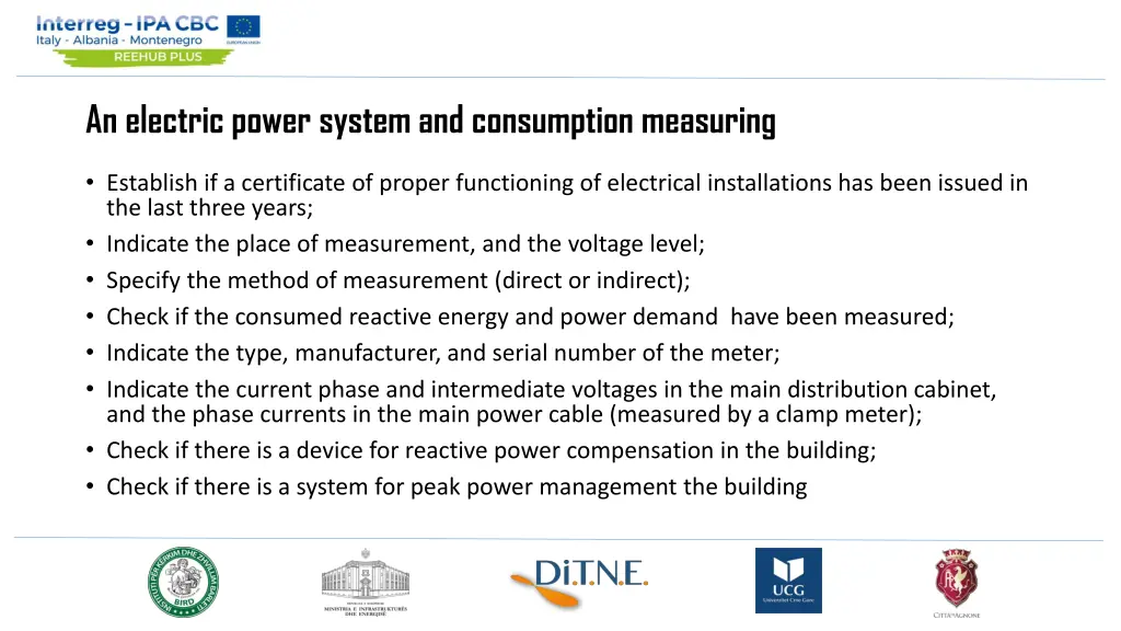 an electric power system and consumption measuring 1