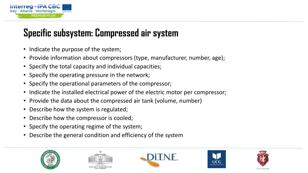 specific subsystem compressed air system