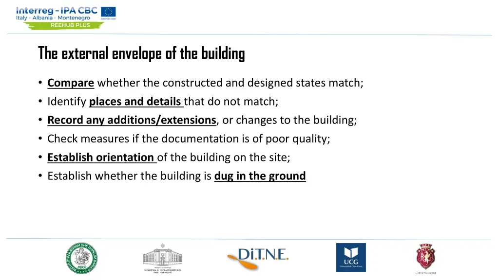 the external envelope of the building