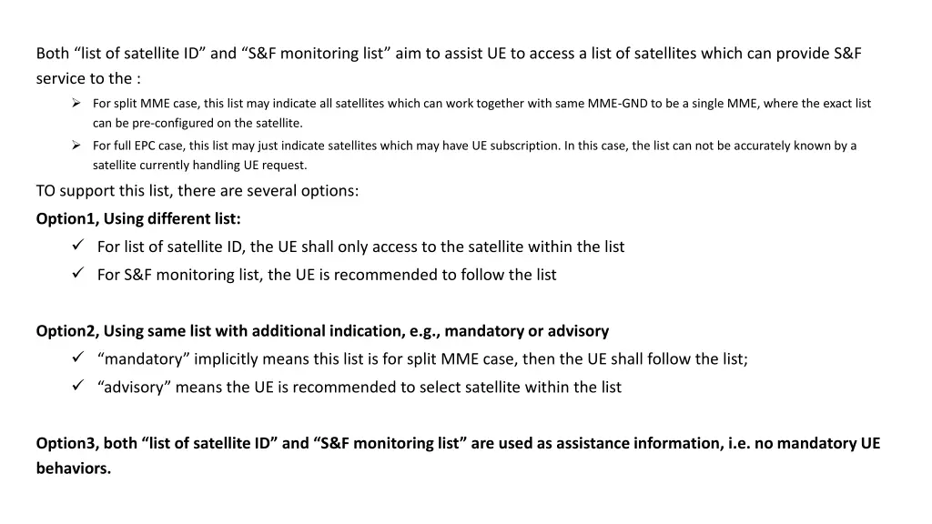 both list of satellite id and s f monitoring list