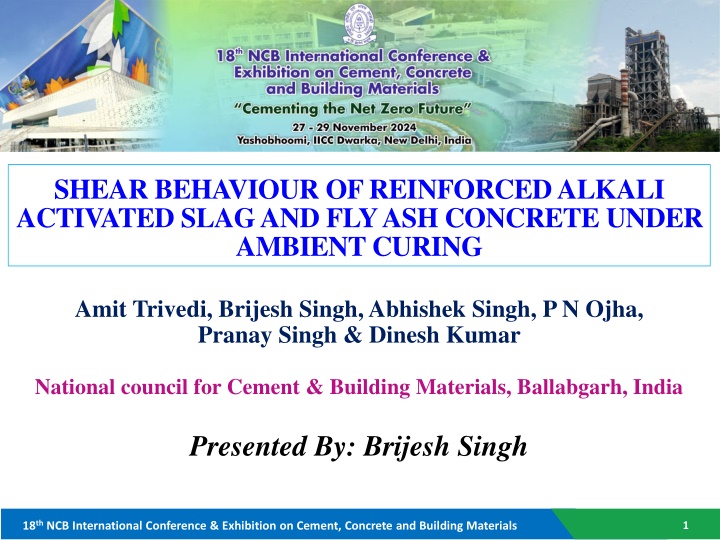 shear behaviour of reinforced alkali activated