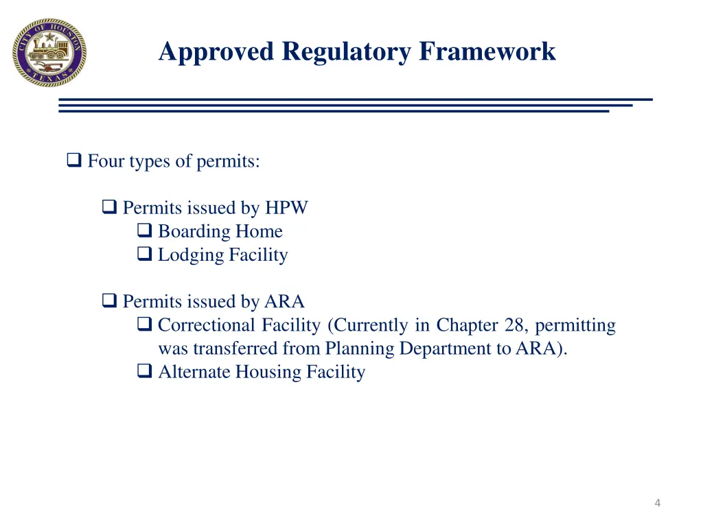 approved regulatory framework