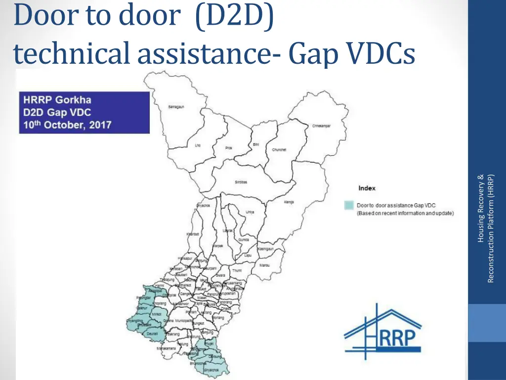 door to door d2d technical assistance gap vdcs