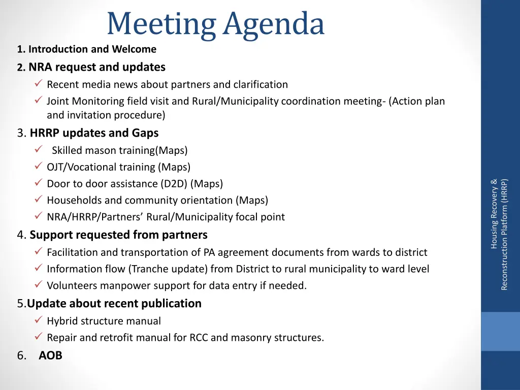 meeting agenda 1 introduction and welcome
