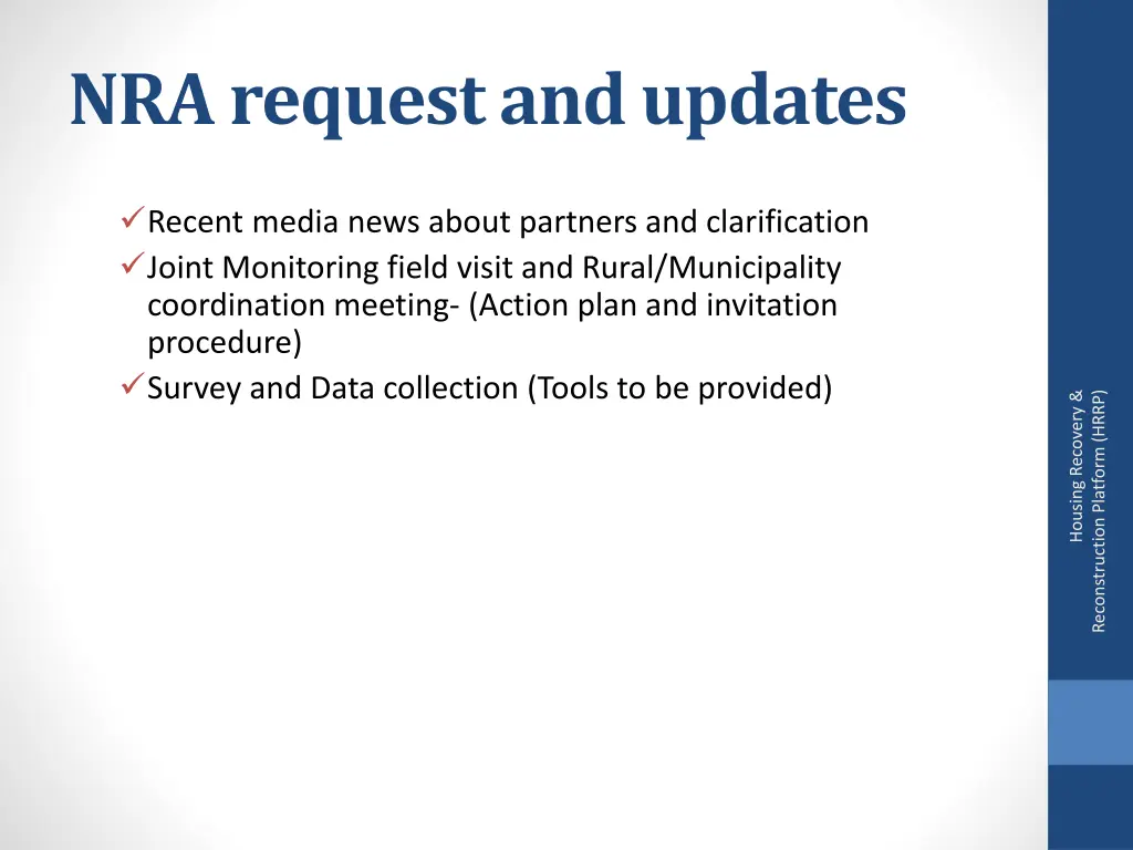 nra request and updates