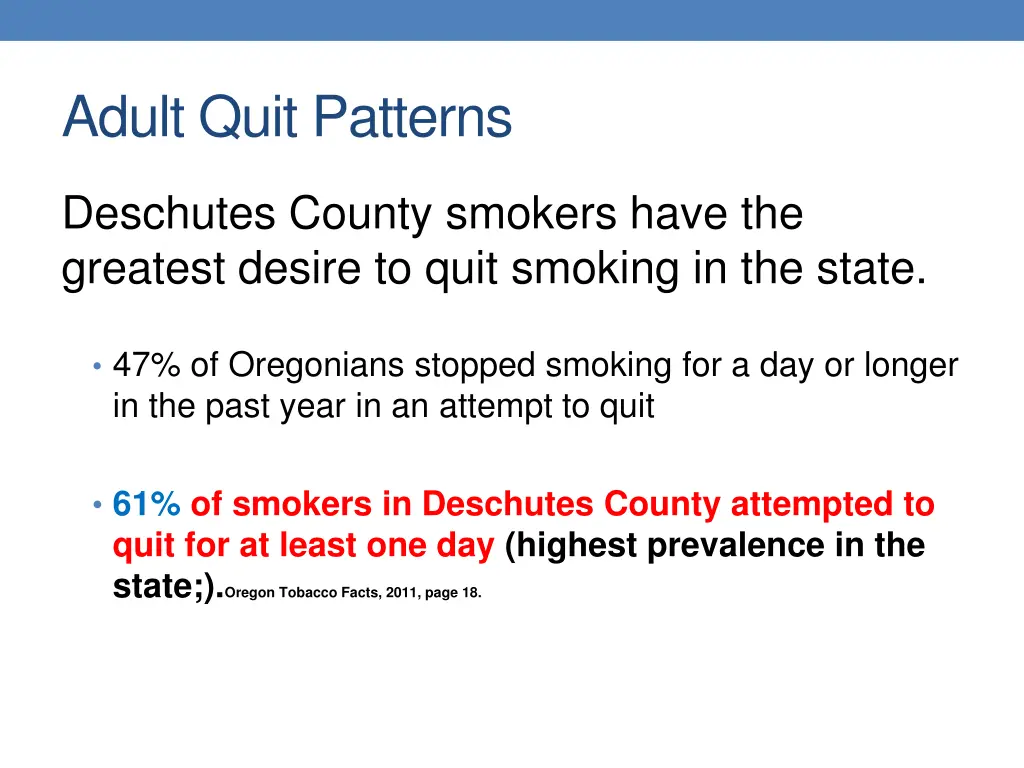 adult quit patterns
