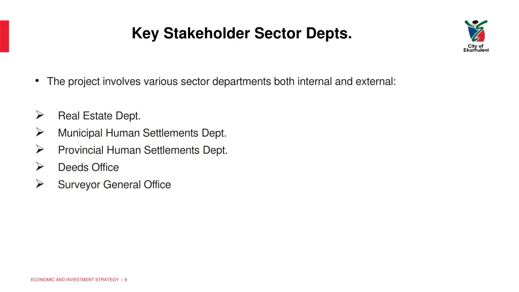 key stakeholder sector depts