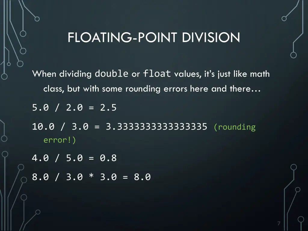 floating point division