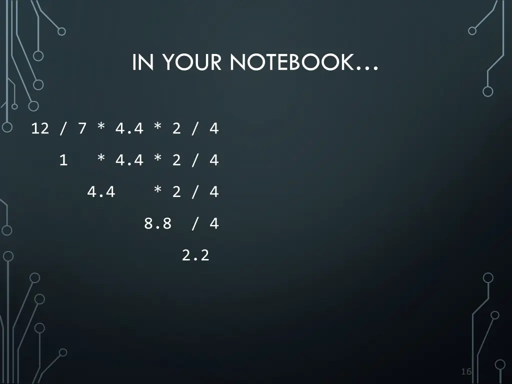 in your notebook 1