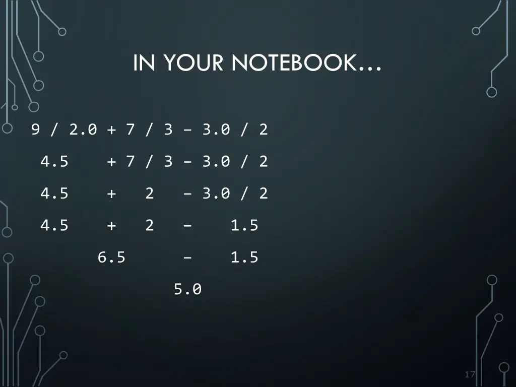 in your notebook 2