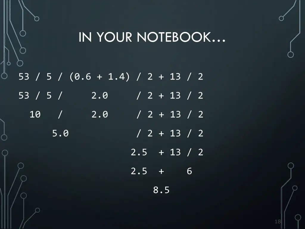 in your notebook 3