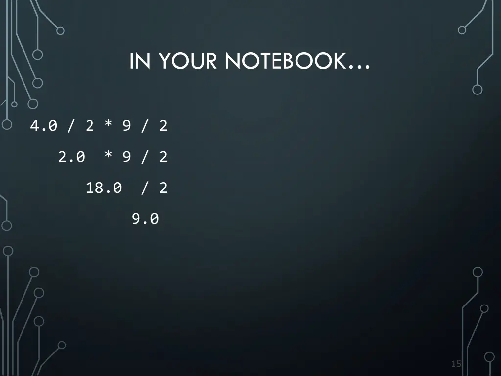 in your notebook