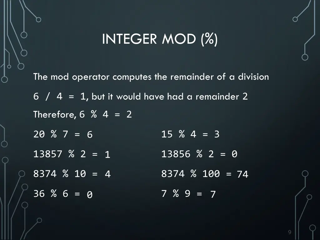 integer mod