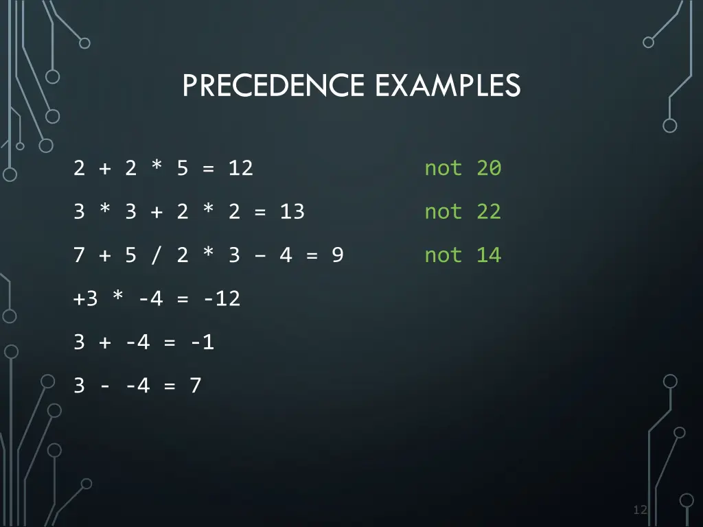 precedence examples
