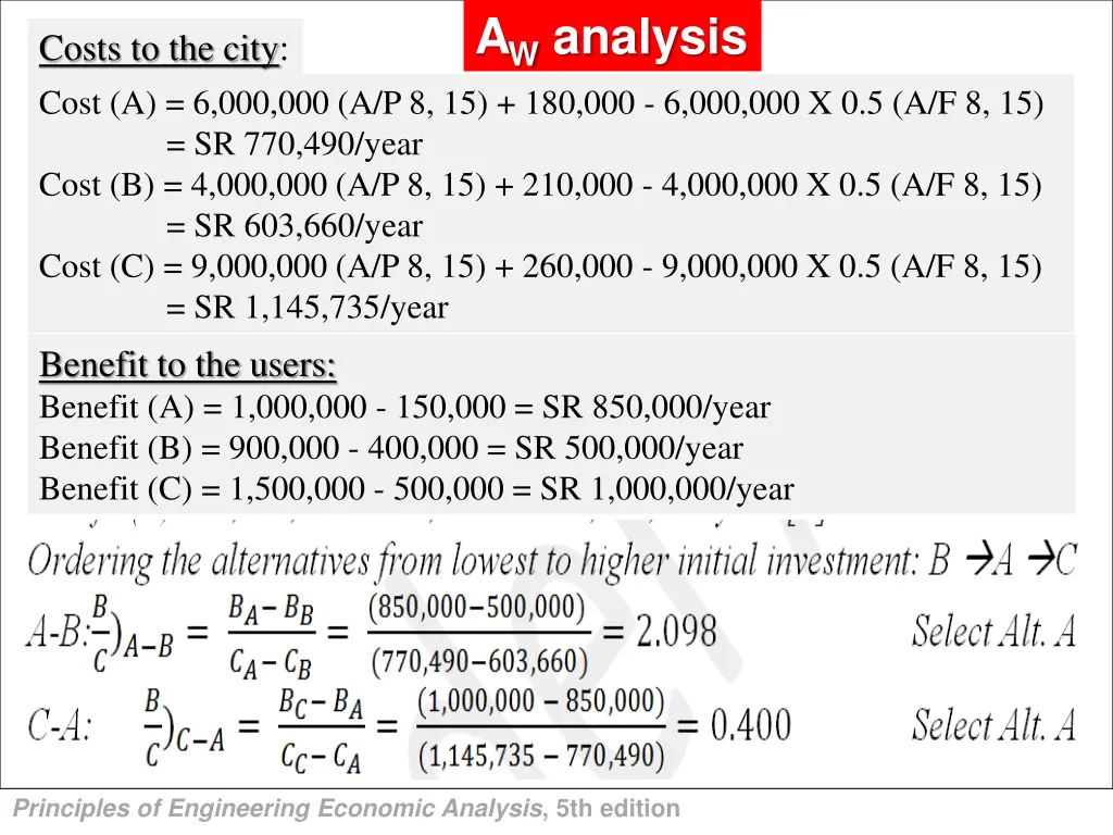 a w analysis