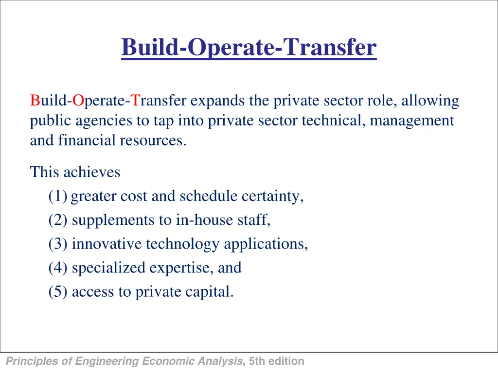 build operate transfer
