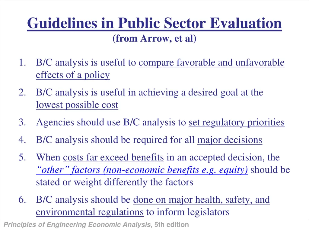 guidelines in public sector evaluation from arrow