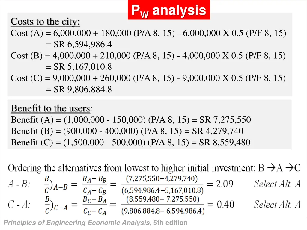 p w analysis