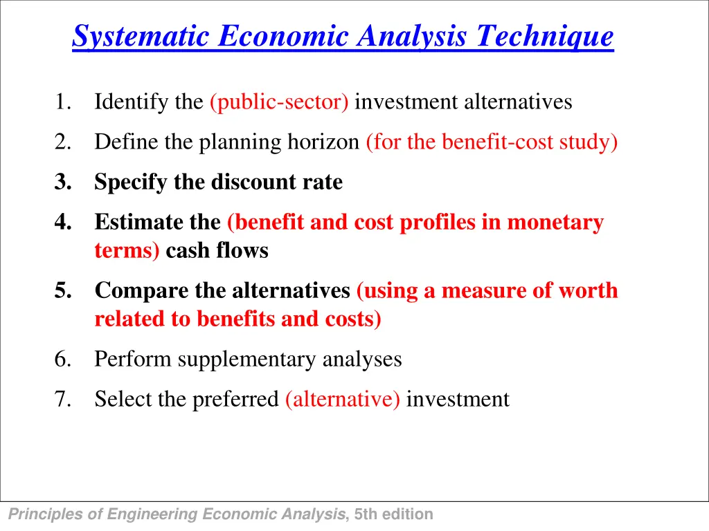 systematic economic analysis technique
