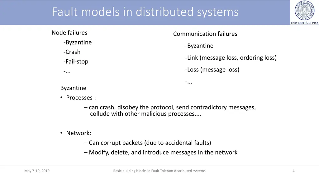 fault models in distributed systems 1