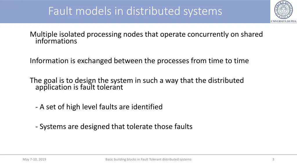 fault models in distributed systems