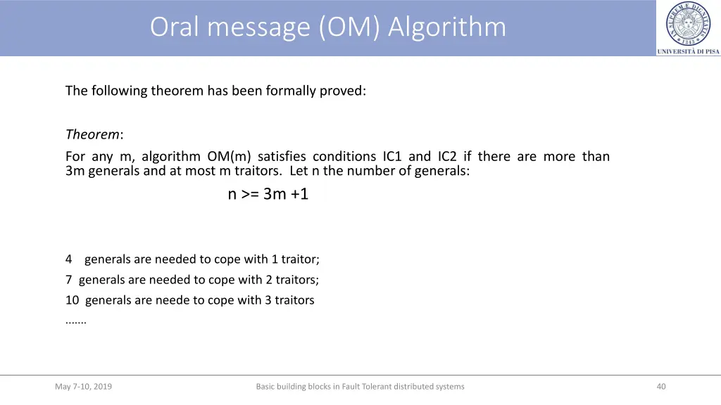 oral message om algorithm 2