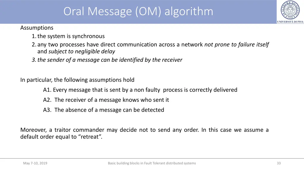 oral message om algorithm